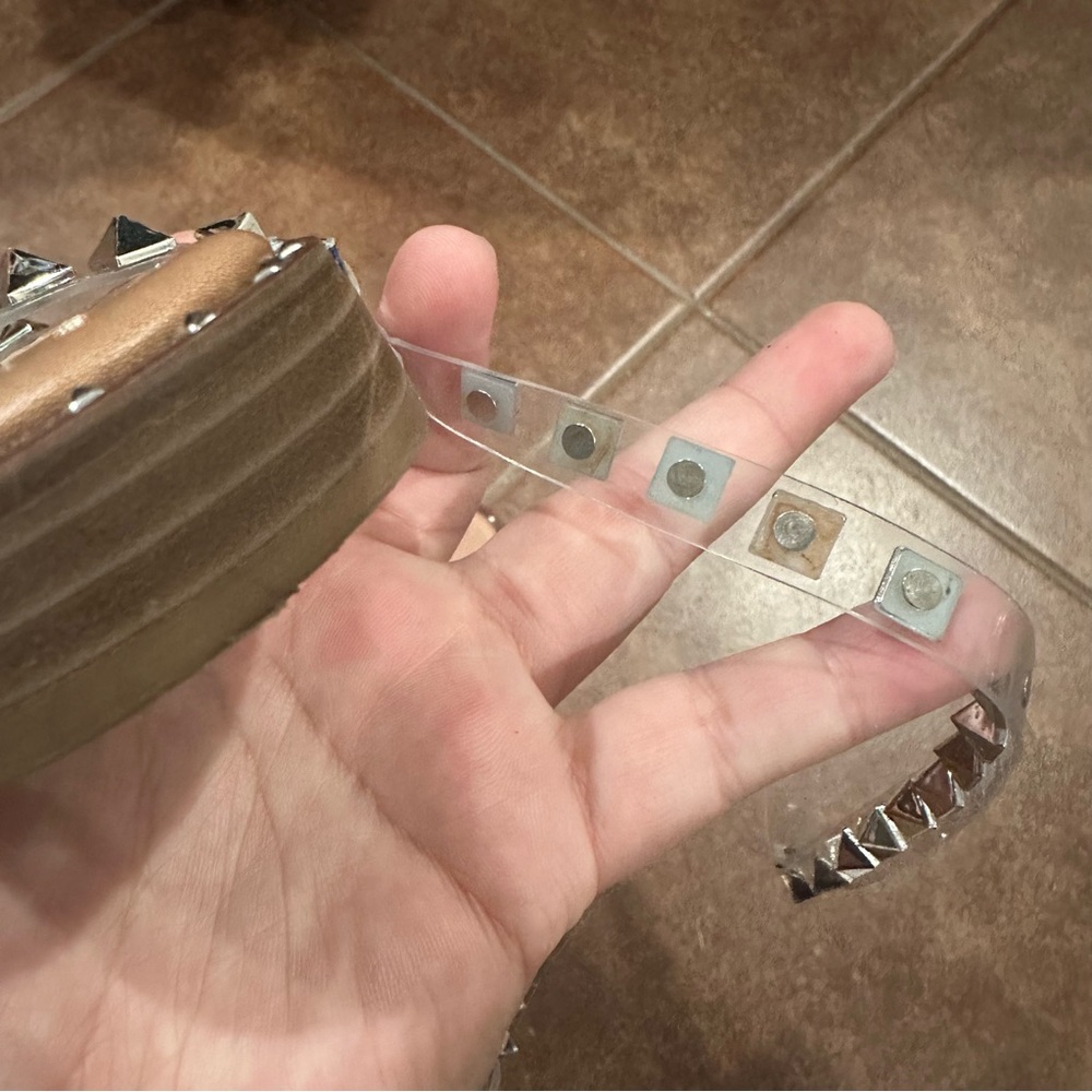 Steve Madden Travel Clear Studded Sandals - Picture 9 of 10